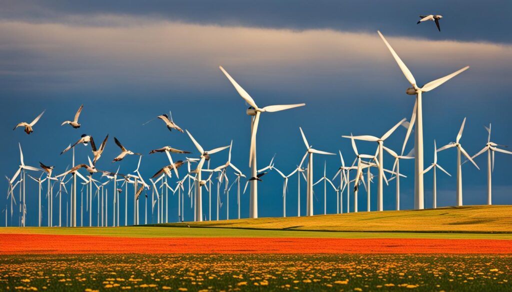 Wind turbines and birds